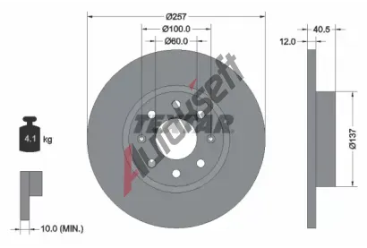 TEXTAR Brzdov kotou PRO - 257 mm TXT 92164603, 92164603