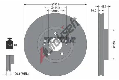 TEXTAR Brzdov kotou PRO+ - 321 mm TXT 92166005, 92166005