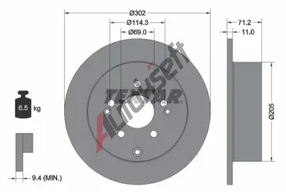 TEXTAR Brzdov kotou PRO - 302 mm TXT 92166103, 92166103