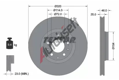 TEXTAR Brzdov kotou - 320 mm TXT 92166300, 92166300