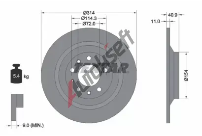 TEXTAR Brzdov kotou - 314 mm TXT 92166400, 92166400
