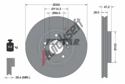 TEXTAR Brzdov kotou PRO+ - 300 mm TXT 92166505, 92166505