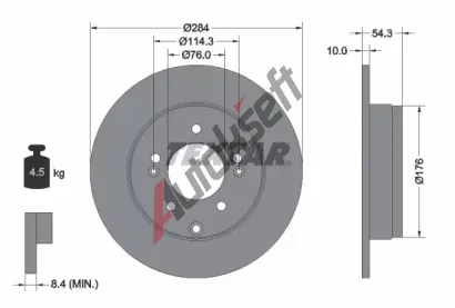 TEXTAR Brzdov kotou - 284 mm TXT 92166600, 92166600