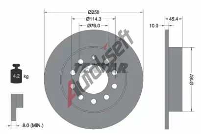 TEXTAR Brzdov� kotou� - 258 mm TXT 92166700, 92166700