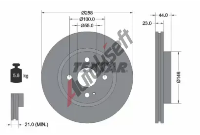 TEXTAR Brzdov kotou - 258 mm TXT 92166803, 92166803