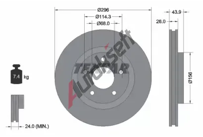 TEXTAR Brzdov kotou PRO+ - 296 mm TXT 92167405, 92167405