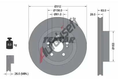 TEXTAR Brzdov kotou PRO - 312 mm TXT 92167703, 92167703