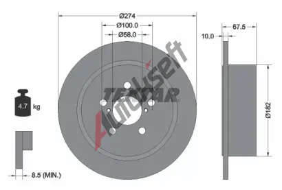 TEXTAR Brzdov kotou - 274 mm TXT 92167800, 92167800