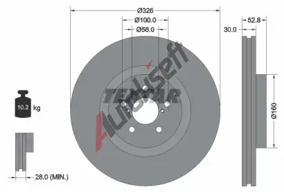 TEXTAR Brzdov kotou - 326 mm TXT 92167900, 92167900