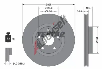 TEXTAR Brzdov kotou PRO - 295 mm TXT 92168003, 92168003