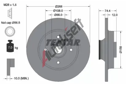 TEXTAR Brzdov kotou PRO - 268 mm TXT 92168703, 92168703