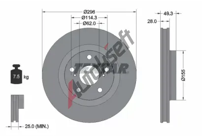 TEXTAR Brzdov kotou PRO - 296 mm TXT 92168803, 92168803