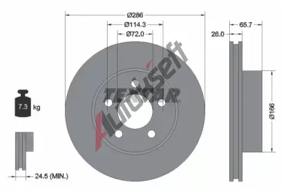 TEXTAR Brzdov kotou PRO - 286 mm TXT 92169003, 92169003
