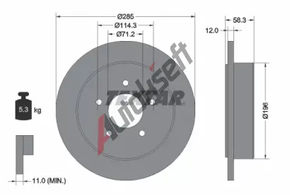 TEXTAR Brzdov kotou - 285 mm TXT 92169100, 92169100