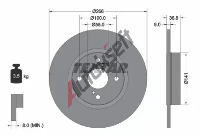 TEXTAR Brzdov kotou PRO - 266 mm TXT 92169203, 92169203