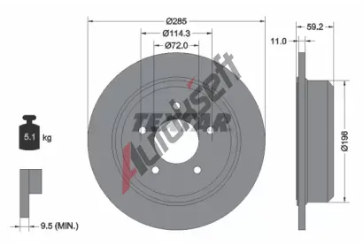 TEXTAR Brzdov kotou PRO - 285 mm TXT 92169403, 92169403