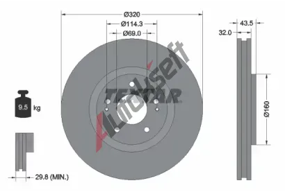 TEXTAR Brzdov kotou PRO - 320 mm TXT 92169903, 92169903