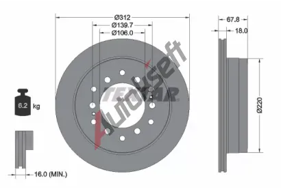 TEXTAR Brzdov kotou PRO - 312 mm TXT 92170103, 92170103