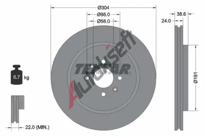 TEXTAR Brzdov� kotou� PRO - 304 mm TXT 92170203, 92170203