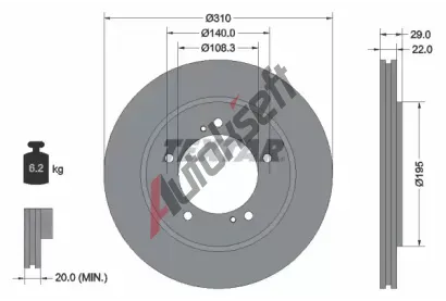 TEXTAR Brzdov kotou PRO - 310 mm TXT 92170503, 92170503