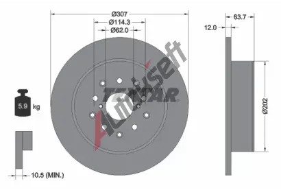 TEXTAR Brzdov kotou PRO - 307 mm TXT 92170803, 92170803