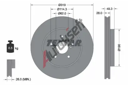 TEXTAR Brzdov kotou PRO - 319 mm TXT 92171503, 92171503