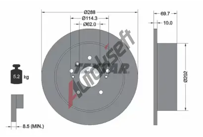 TEXTAR Brzdov kotou PRO - 288 mm TXT 92171603, 92171603