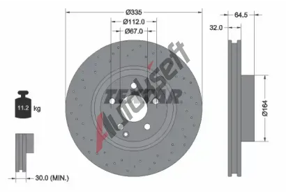 TEXTAR Brzdov kotou PRO+ - 335 mm TXT 92171905, 92171905
