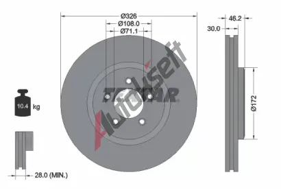 TEXTAR Brzdov kotou PRO+ - 326 mm TXT 92173505, 92173505