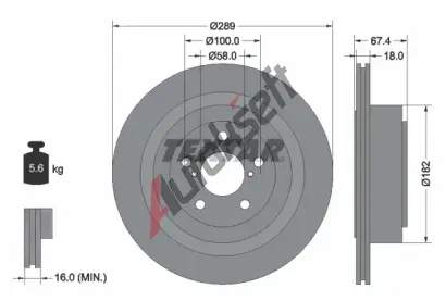 TEXTAR Brzdov kotou PRO - 290 mm TXT 92173603, 92173603