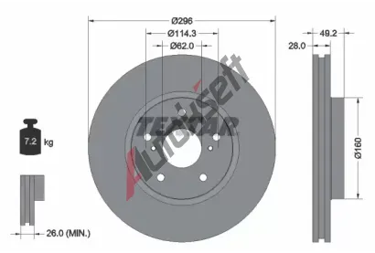 TEXTAR Brzdov kotou PRO - 296 mm TXT 92174303, 92174303