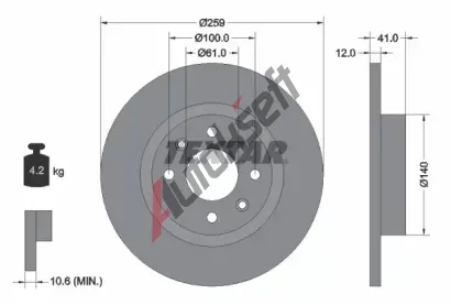 TEXTAR Brzdov kotou PRO - 259 mm TXT 92175103, 92175103