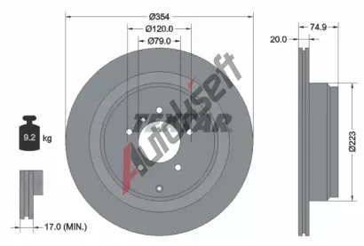 TEXTAR Brzdov kotou PRO - 354 mm TXT 92175503, 92175503