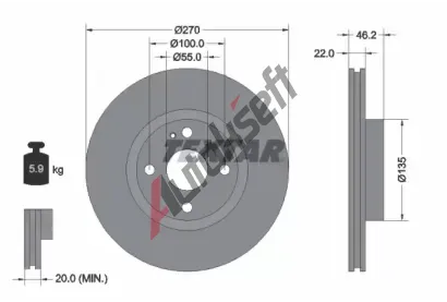 TEXTAR Brzdov kotou PRO - 270 mm TXT 92175903, 92175903