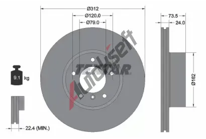 TEXTAR Brzdov kotou PRO - 312 mm TXT 92176105, 92176105