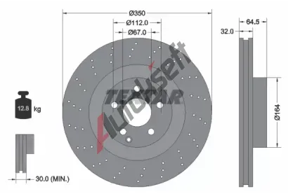 TEXTAR Brzdov kotou PRO+ - 350 mm TXT 92176405, 92176405