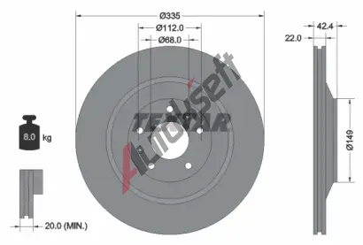 TEXTAR Brzdov kotou PRO+ - 335 mm TXT 92177005, 92177005