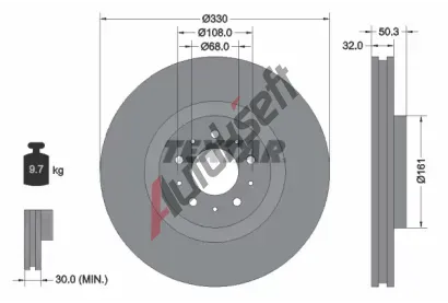 TEXTAR Brzdov kotou PRO - 330 mm TXT 92178103, 92178103