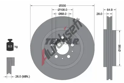 TEXTAR Brzdov kotou PRO - 330 mm TXT 92178303, 92178303