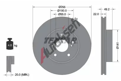 TEXTAR Brzdov kotou PRO - 255 mm TXT 92179503, 92179503