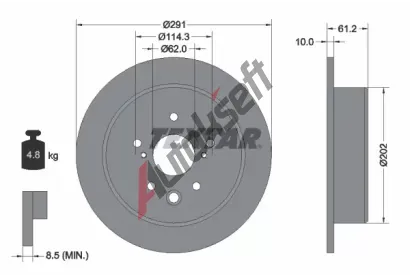 TEXTAR Brzdov kotou PRO - 291 mm TXT 92179803, 92179803