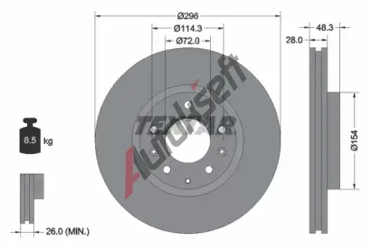 TEXTAR Brzdov kotou PRO - 296 mm TXT 92180803, 92180803