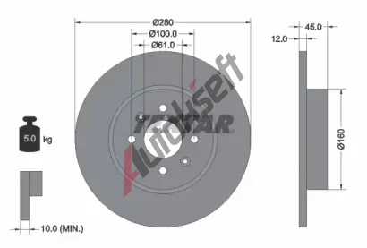 TEXTAR Brzdov kotou PRO - 280 mm TXT 92181203, 92181203