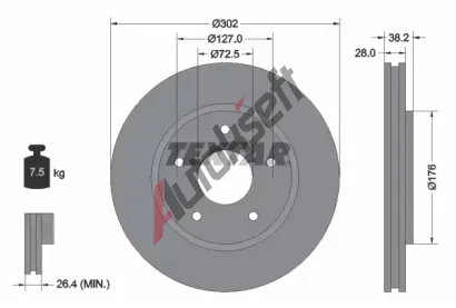 TEXTAR Brzdov kotou PRO - 302 mm TXT 92181503, 92181503