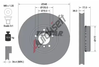 TEXTAR Brzdov kotou PRO - 348 mm TXT 92182425, 92182425