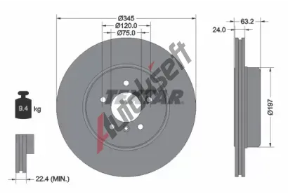 TEXTAR Brzdov kotou PRO - 345 mm TXT 92182503, 92182503