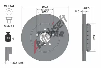 TEXTAR Brzdov kotou PRO+ - 345 mm TXT 92182525, 92182525