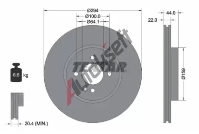 TEXTAR Brzdov kotou PRO+ - 294 mm TXT 92183505, 92183505