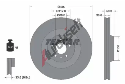 TEXTAR Brzdov kotou PRO - 385 mm TXT 92184203, 92184203