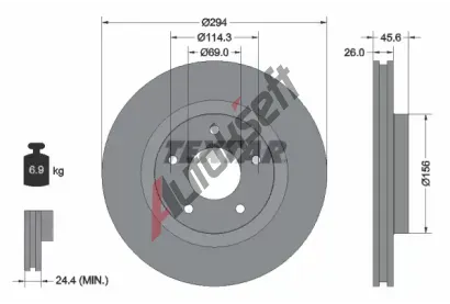 TEXTAR Brzdov kotou PRO+ - 294 mm TXT 92184405, 92184405